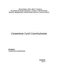 Competența Curții Constituționale - Pagina 1