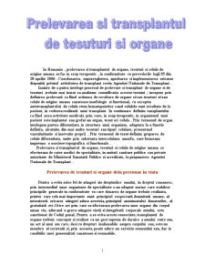Transplantul de țesuturi și organe - Pagina 1