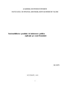 Sustenabilitatea gradului de îndatorare publică - aplicație pe cazul României - Pagina 1