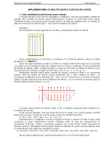 Implementarea cu Multiplexor a Funcțiilor Logice - Pagina 1