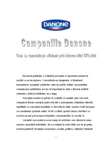 Teoria comunicării - campaniile Danone - Pagina 1