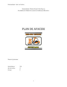 Plan de Afaceri - Ben John Technic - Pagina 1