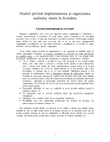 Studiul Privind Implementarea și Organizarea Auditului Intern în România - Pagina 1