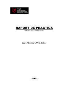 Raport de Practica - Societatea Prescont - Pagina 1