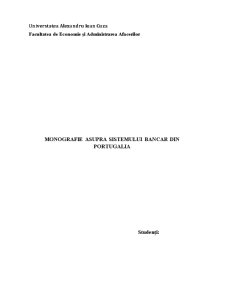 Monografia - Sistemul Bancar în Portugalia - Pagina 1