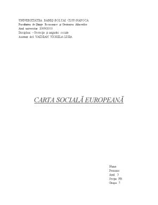 Carta Socială Europeană - Pagina 1