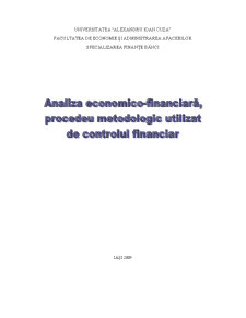 Analiza Economico-Financiara, Procedeu Metodologic Utilizat de Controlul Financiar - Pagina 1