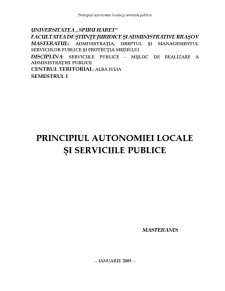 Principiul Autonomiei Locale și Serviciile Publice - Pagina 2