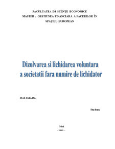 Dizolvarea și lichidarea voluntară a societății fără numire de lichidator - Pagina 1
