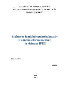 Evaluarea Fondului Comercial Pozitiv și a Intereselor Minoritare în Viziunea IFRS - Pagina 1