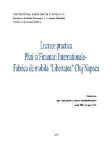 Plăți și finanțări internaționale - Fabrica de Mobilă Libertatea Cluj Napoca - Pagina 1