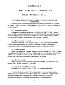 Statutul societății comerciale Solid Construct SRL - Pagina 1