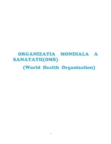 Organizația Mondială a Sănătății - World Health Organization - Pagina 1