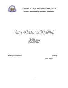 Cercetare calitativă Milka - Pagina 1