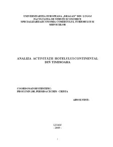 Analiza Activității Hotelului Continental din Timisoara - Pagina 2