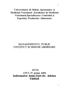 Managementul public. conținut și mod de abordare - Pagina 1