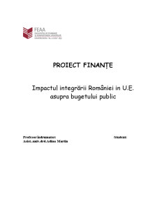 Impactul integrării României în UE asupra bugetului public - Pagina 1