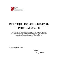 Organizarea și Conducerea Băncii Internaționale pentru Reconstrucție și Dezvoltare - Pagina 1