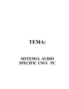 Sistemul Audio Specific unui PC - Pagina 1