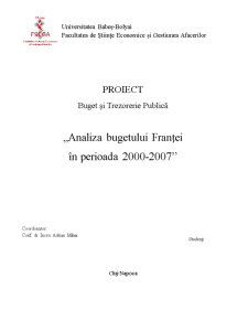Analiza Bugetului Franței în Perioada 2000-2007 - Pagina 1