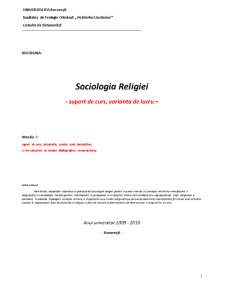 Sociologia Religiei - Pagina 1