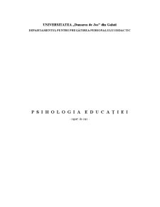 Psihologia Educației - Pagina 1