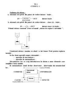 Teoria Sistemelor și Reglaj Automat - Pagina 1