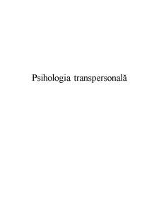 Psihologia Transpersonală - Pagina 1