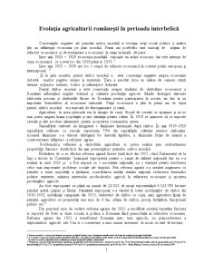 Evoluția Agriculturii Românești în Perioada Interbelică - Pagina 1
