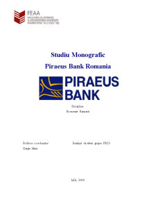 Monografie Piraeus Bank România - Pagina 1