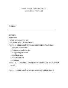 Codul Privind Conduita Etică a Auditorilor Financiari - Pagina 1