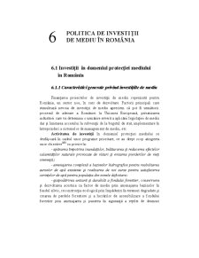 Politica de Investiții de Mediu în România - Pagina 1