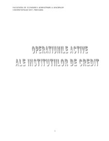 Operațiunile active ale instituțiilor de credit - Pagina 1