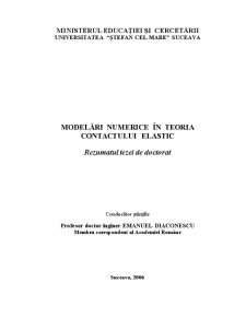 Modelări Numerice în Teoria Contactului Elastic - Pagina 1