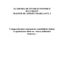Comparație între sistemele de contabilitate italian și spaniol, țări aflate în barca influenței franceze - Pagina 1