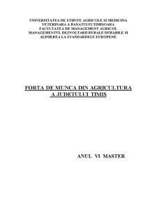 Forța de muncă din agricultură a județului Timiș - Pagina 1