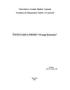Înființarea Firmei Orange România - Pagina 1