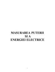 Măsurarea puterii și a energiei electrice - Pagina 1