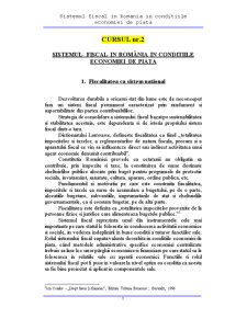 Sistemul fiscal în România în condițiile economiei de piață - Pagina 1