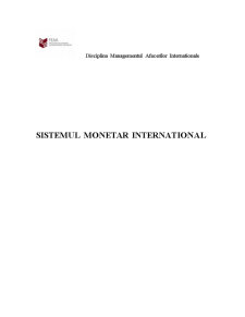 Sistemul monetar internațional - Pagina 1