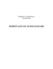 Personalitate și Socializare - Pagina 1
