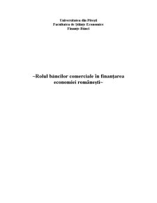 Rolul băncilor comerciale în finanțarea economiei românești - studiu de caz BRD - Pagina 1