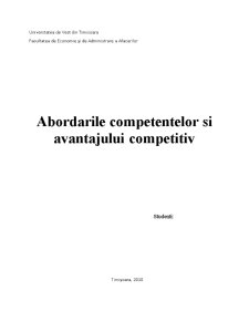 Abordările competențelor și avantajului competitiv - Pagina 1