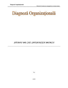 Diagnoză organizațională - studiu de caz satisfacția muncii - Pagina 1