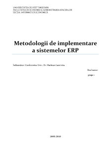 Metodologii de Implementare ERP - Pagina 1