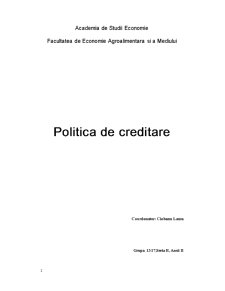 Politică de creditare - Pagina 1