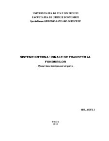 Sisteme Internaționale de Transfer al Fondurilor - Pagina 1