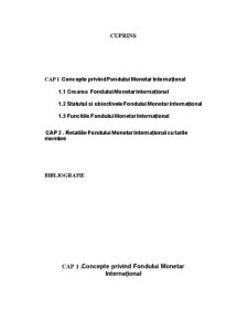 Obiectivele și funcțiile fondului monetar internațional - relațiile cu țările membre - Pagina 1