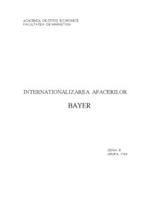 Internaționalizarea afacerilor Bayer - Pagina 1