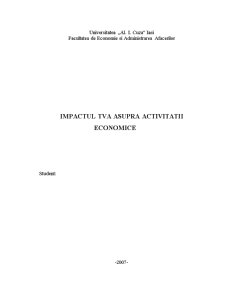 Impactul TVA asupra activității economice - Pagina 1